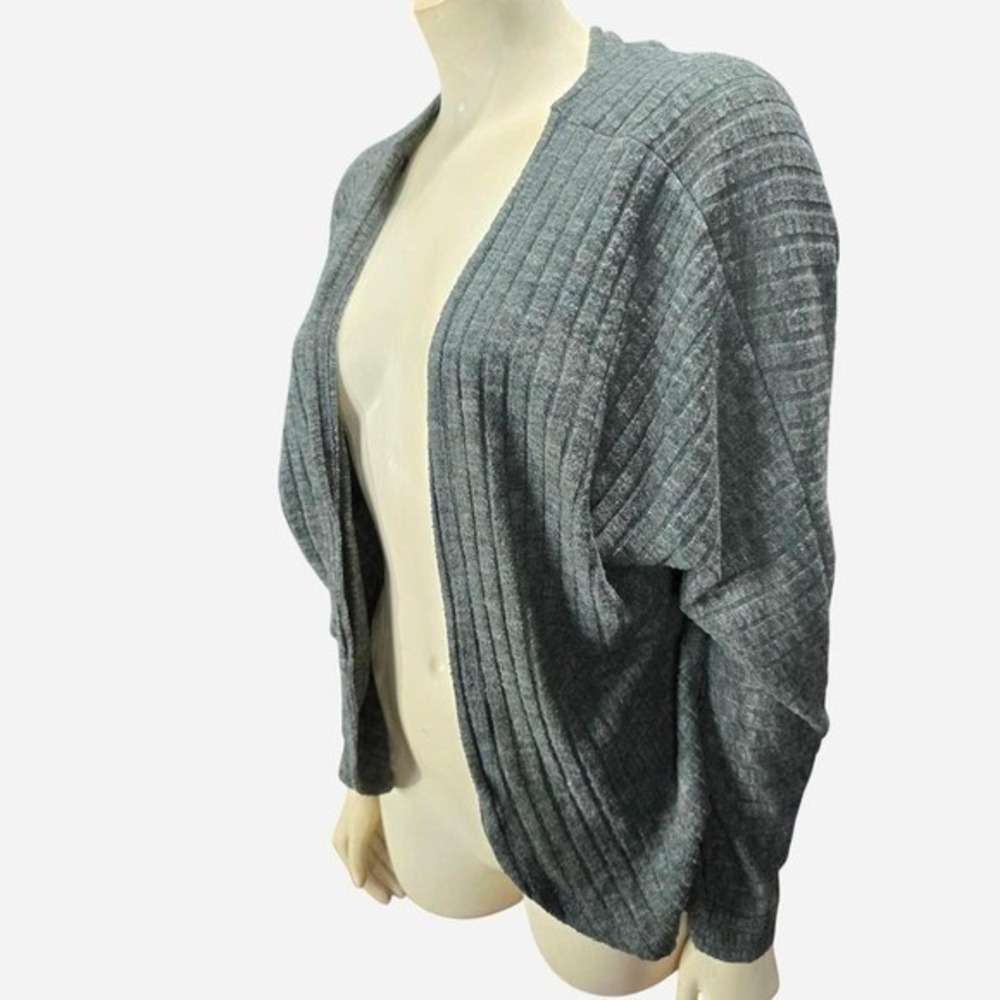 Forever 21 Cardigan Women Small Gray Strappy Back Ribbed Batwing Knit